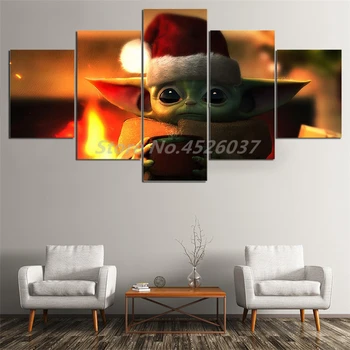

Star Wars Child Baby Yoda Movie Posters 5 Pieces Canvas Prints Picture Paintings For Living Room On The Wall Home Decor