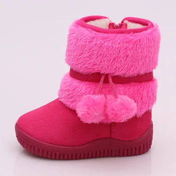 

Girls Snow Boots New Fashion Comfortable Thick Warm Kids Boots Lobbing Ball Thick Children Winter Cute Boys Boots Princess Shoes