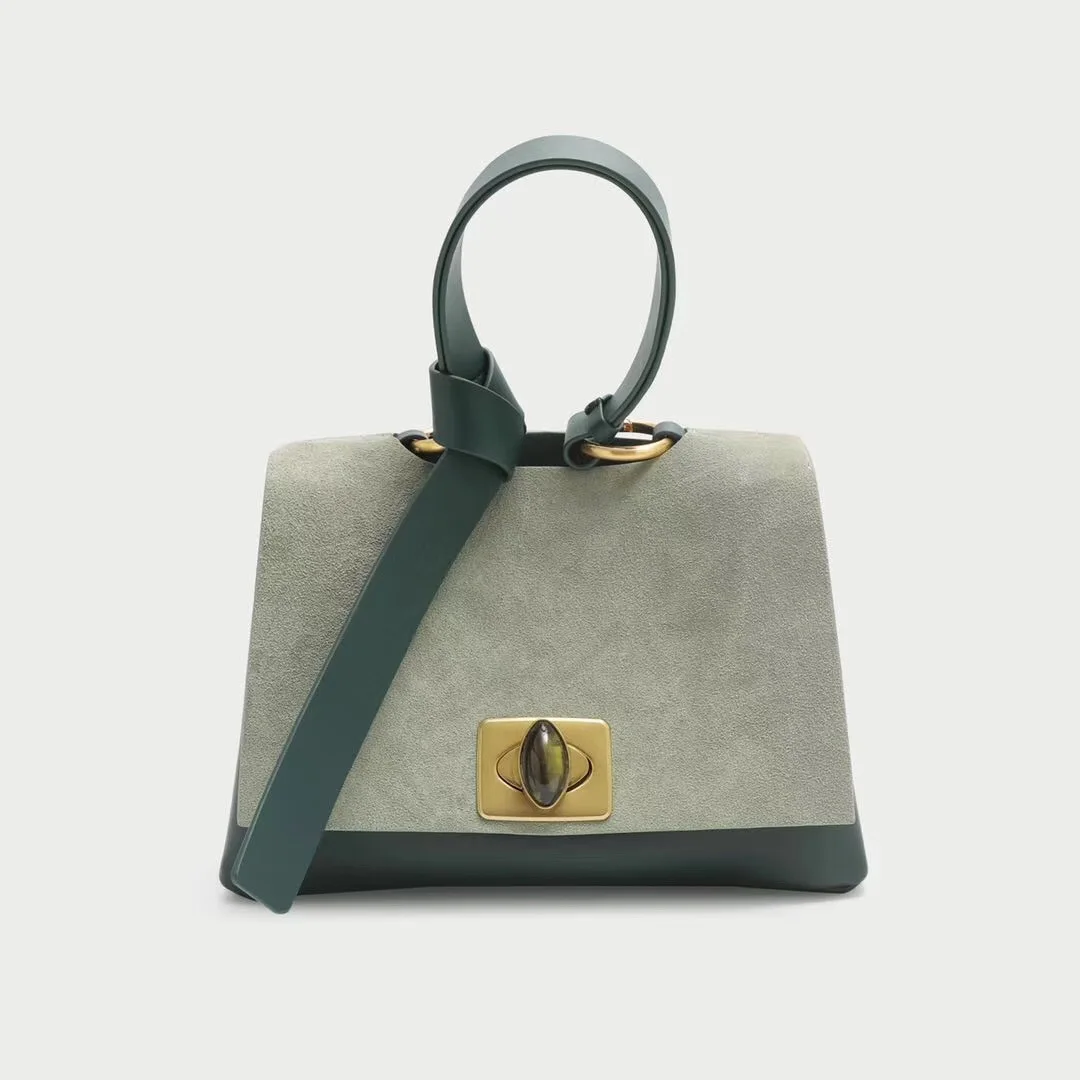 2009 deerskin velvet color cattle hide single shoulder slanting lock knot dumpling bag new large capacity handbag