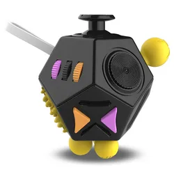 12-Sided Stress Relief and Anxiety Reduction Fidget Cube (C1)