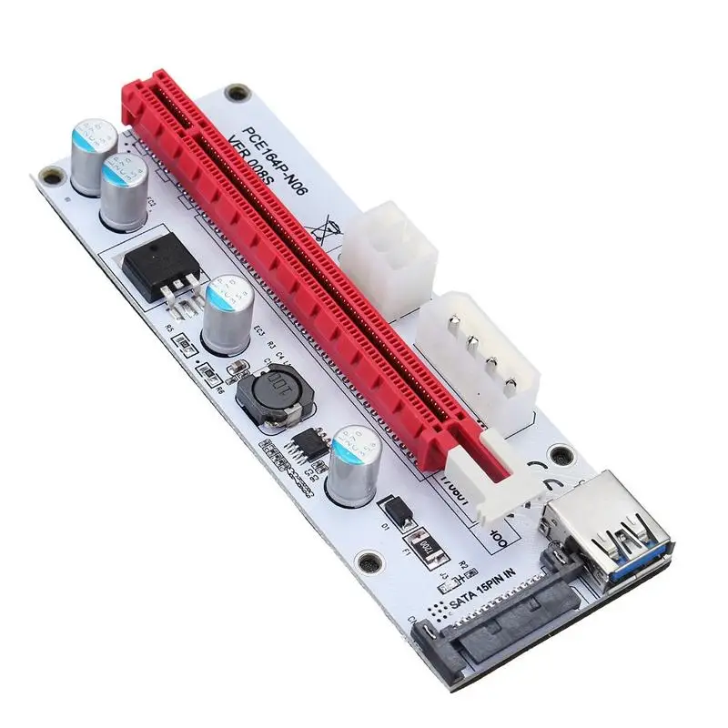 2 шт. USB 3,0 PCI-E Express 1x To 16x удлинитель Riser Card Adapter BTC 8 GPU Miner R17