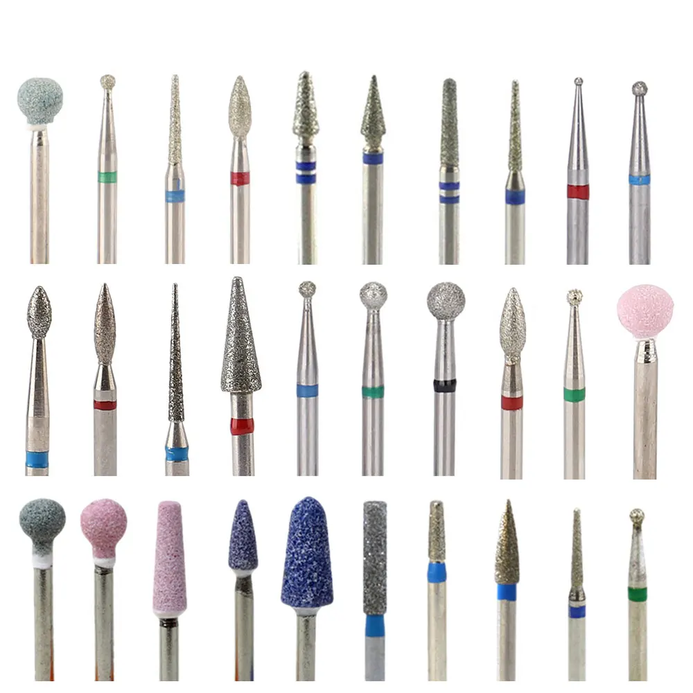 TP-fresas rotativas de diamante para manicura, máquina eléctrica de pedicura, equipo para quitar cutículas, caja de herramientas