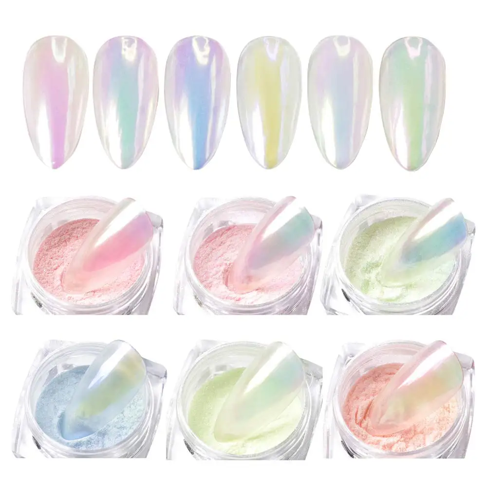 

1 Pcs Mermaid Chrome Nail Powder Iridescent Unicorn Nail Powder Neon Nail Pigment Manicure Pigment Dust