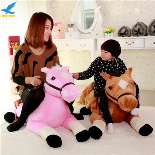 Fancytrader Giant Stuffed Plush Horse Toys Big Soft Emulational Lying Horse Doll 130cm 51'' Nice Gifts for Children (4)