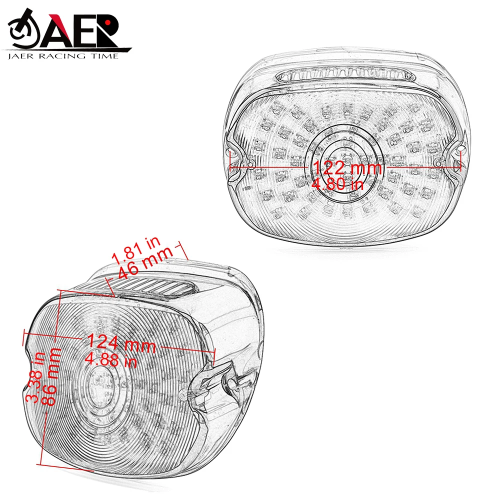 JAER Ретро cветодиодные задние фары мотоцикла стоп-сигнал для Harley FLST FXST Electra Road Glides Tour Glides Road King FXDX/T Dynas XL