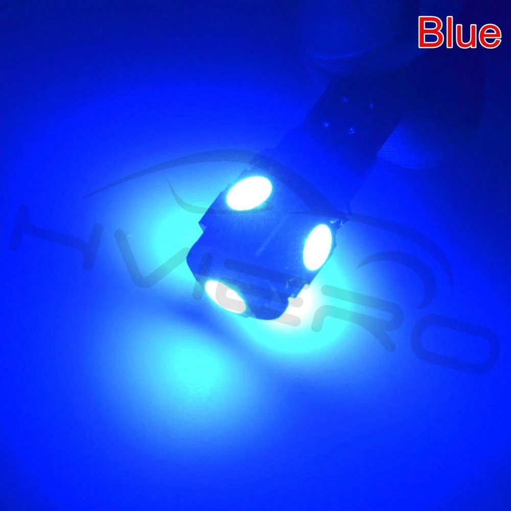 Hviero  T10 5050 White Blue Red 5Led Car Light Canbus W5w 194 Error DC 12V Bulbs Reading Lamp Door Light Signal Light Marker Led
