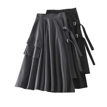 Mid-length Women Skirts Spring Summer Irregular Skirt High Waist A-Line Solid Ladies Skirt Fashion Vintage Party Women's Skirts