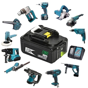 

Original 18V 12Ah Rechargeable Battery Li-Ion Battery Replacement Power Tool Battery for MAKITA BL1880 BL1860 BL1830+3A Charger
