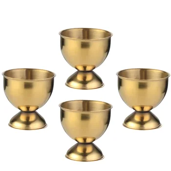 

4 Pcs Egg Brackets Egg Traies Egg Storage Cups Simple Stainless Steel Convenient Egg Holders for Home