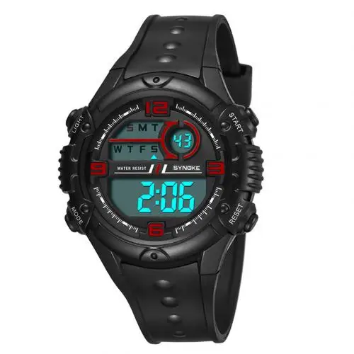 Black Red Модные мужские уличные спортивные водонепроницаемые часы с будильником, датой, секундомером, цифровые наручные часы relogio, секундомер, цифровые часы, модные спортивные часы - Цвет: Black Red