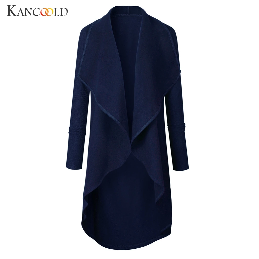 KANCOOLD пальто Для женщин Дамы с длинным рукавом Кардиган пальто открытой передней Куртка Сплошной тонкий Повседневное новые модные пальто Для женщин 2019NOV26