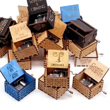 Черная музыкальная шкатулка портативная музыкальная тема игра трона Caja, замок в небе подарок на день рождения для домашнего украшения ручной работы