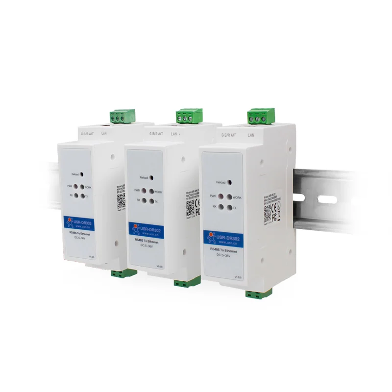 Ethernet Converter USR-DR302 Din Rail Serial RS485 to Ethernet TCP IP Server Module Modbus RTU to Modbus TCP unit