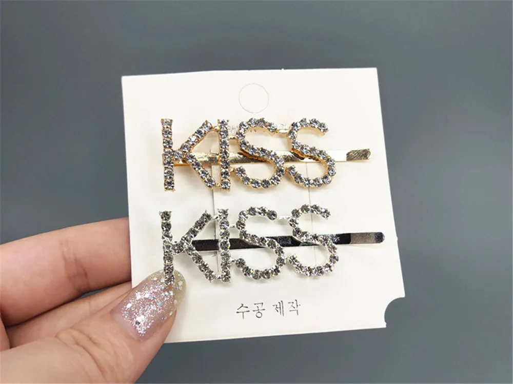 2PCS Shining SWEET LOVE SEXY Letter Hairpins Diamond Barrette Hair Clips For Girls Styling Tool Hairgrip Women Hair Accessories (13)