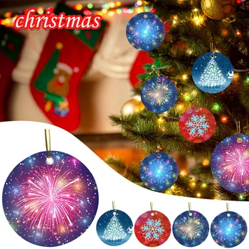 

новогодние украшения 2021 Christmas Ceramic Christmas Tree Decorations Pendant Crafts Snowflake Fireworks atmosphere ornaments