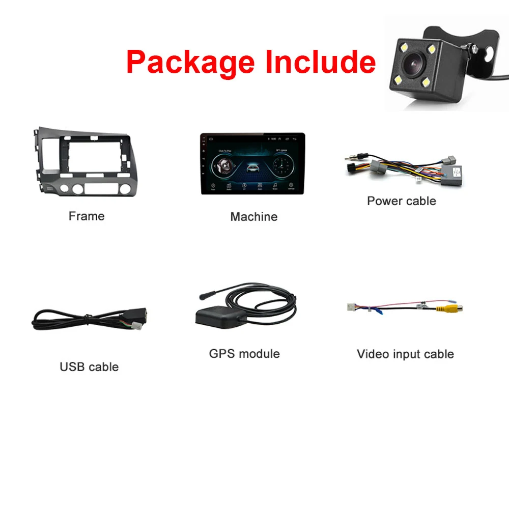 Android Car Camera 10," Android 9,1 автомобильный Радио gps навигация wifi для Honda Civic 2006-2011 Авторадио Стерео мультимедийный плеер головное устройство - Цвет: Android Car Camera