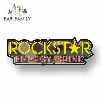 

EARLFAMILY 13cm x 4.4cm for Rockstar Energy Drink Logo Car Stickers Vinyl JDM Bumper Trunk Graphics Windshield Bumper Windows