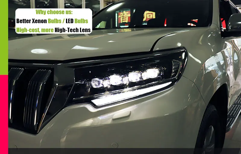 Автомобильный Стайлинг для Toyota prado светодиодный фары- светодиодный головной фонарь все светодиодный Противотуманные фары Дневные ходовые огни