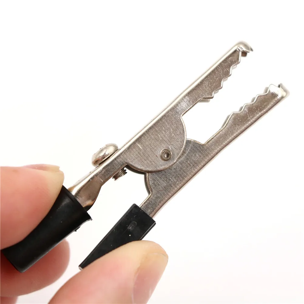 5 Pcs Mix ColorPlastic Handle Test Probe 55mm Metal Alligator Clips