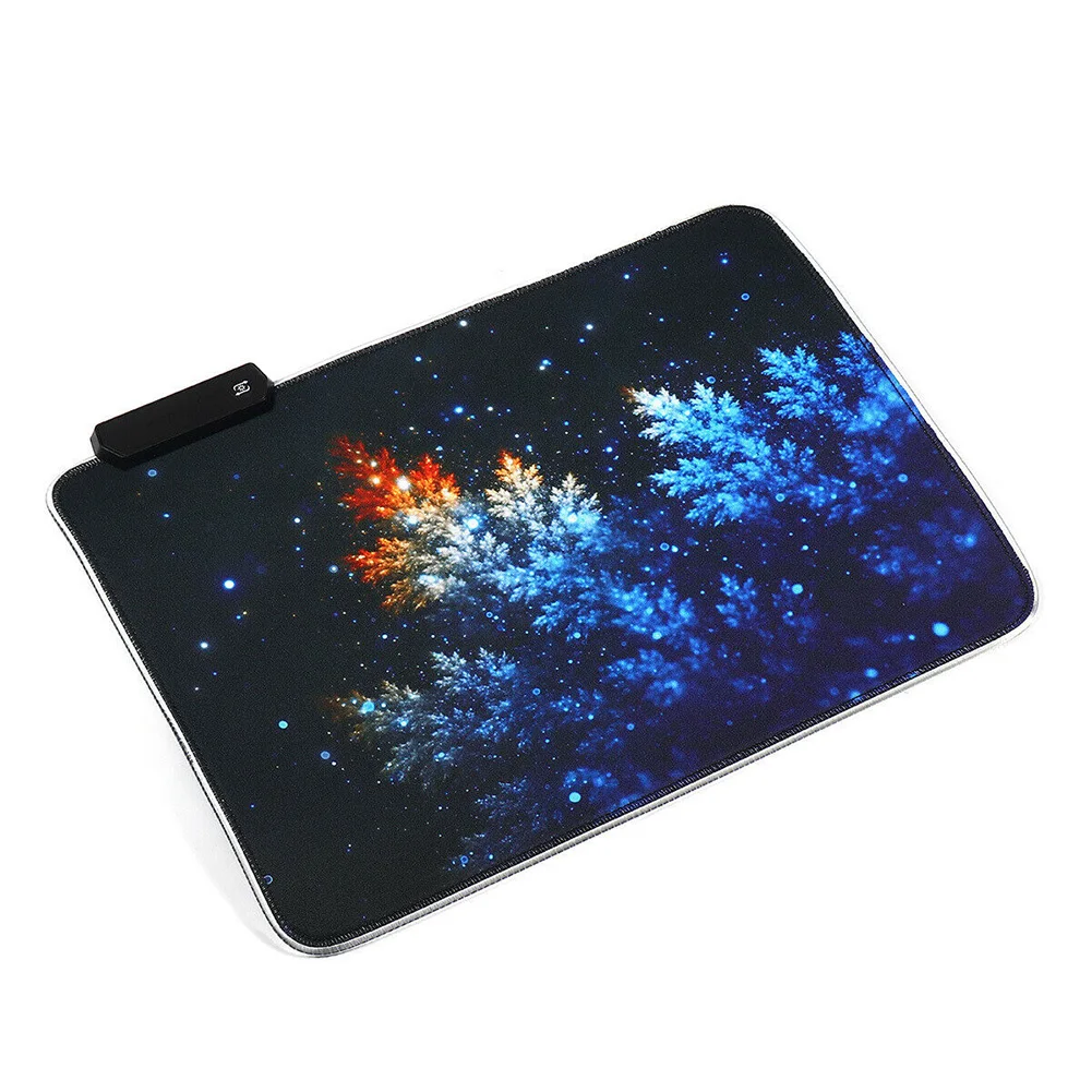 Настольный цветной нескользящий коврик для ПК, для дома и офиса, RGB, декоративный коврик для мыши, резиновый, для ноутбука, USB кабель, светодиодный, светящийся, игровой