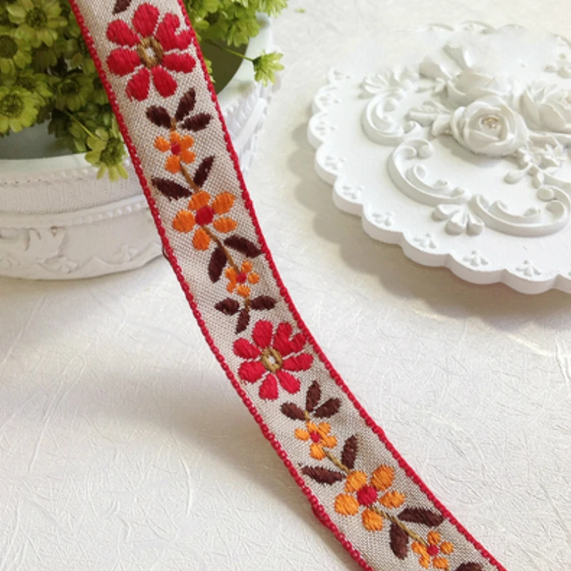 0.7~1.5 Inch 18MM~35MM Flower Jacquard Ribbon Handmade Lace 3YARD