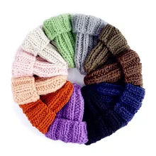 Helisopus новая осенняя и зимняя теплая вязаная шапка простой сплошной цвет Толстая линия шапка Модные женские зимние шапки 12 цветов