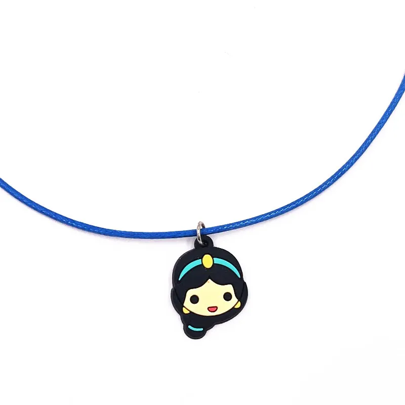 1 шт. Принцесса Жасмин мультфильм кожаная веревка колье Подвеска из ПВХ ювелирные