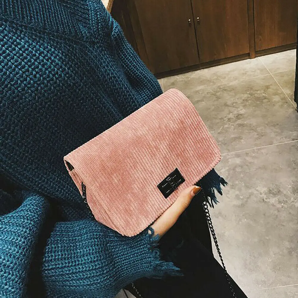 Сумки через плечо для женщин вельветовые квадратные сумки модная женская наплечная сумочка на цепочке сумка для путешествий Сумка-тоут женская сумка-мессенджер