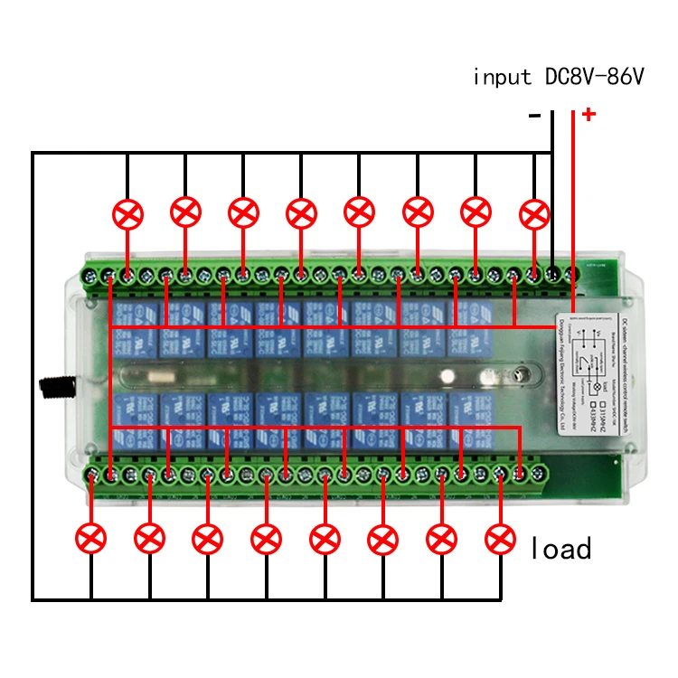 Interruptor de Controle Remoto sem Fio para Luz Placa de Controle do Pwb com Relés 12v Placa de Relé 433mhz rf 16 ch 12v 24v 36v 48v - Image 2