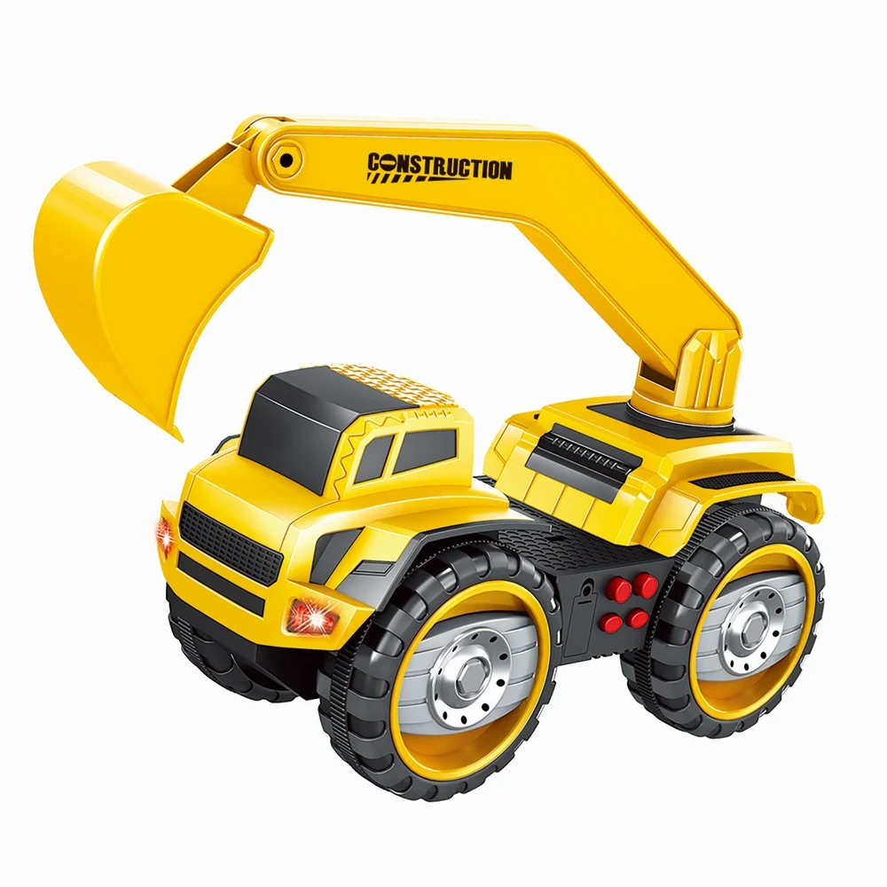 Машина фрикционная Хендерс "Большие колёса Экскаватор" 37 см 4WD световые и