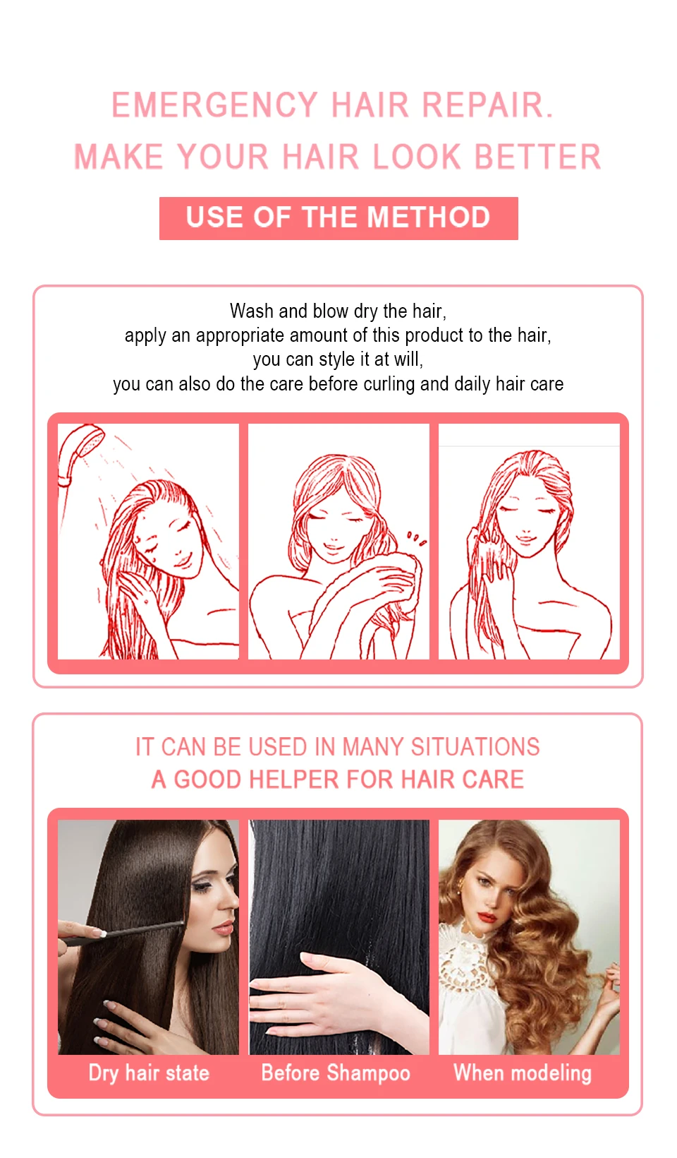 H2005e416163342c791c2d95ca980b56bQ Sevich Keratin Hair Treatment 30ml Cherry Blossom Hair Mask Repair Damage & Smoothing Hair Amino Acid Leave-in Hair Conditioner