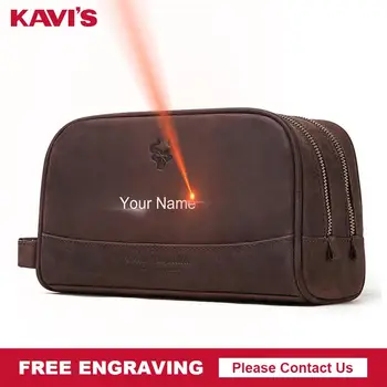 

KAVIS Crazy Hoser handbag Men for Briefcase Male Crossbody Hand Sling O handles Tote Shoulder Bolsas hand bag Engraving Name