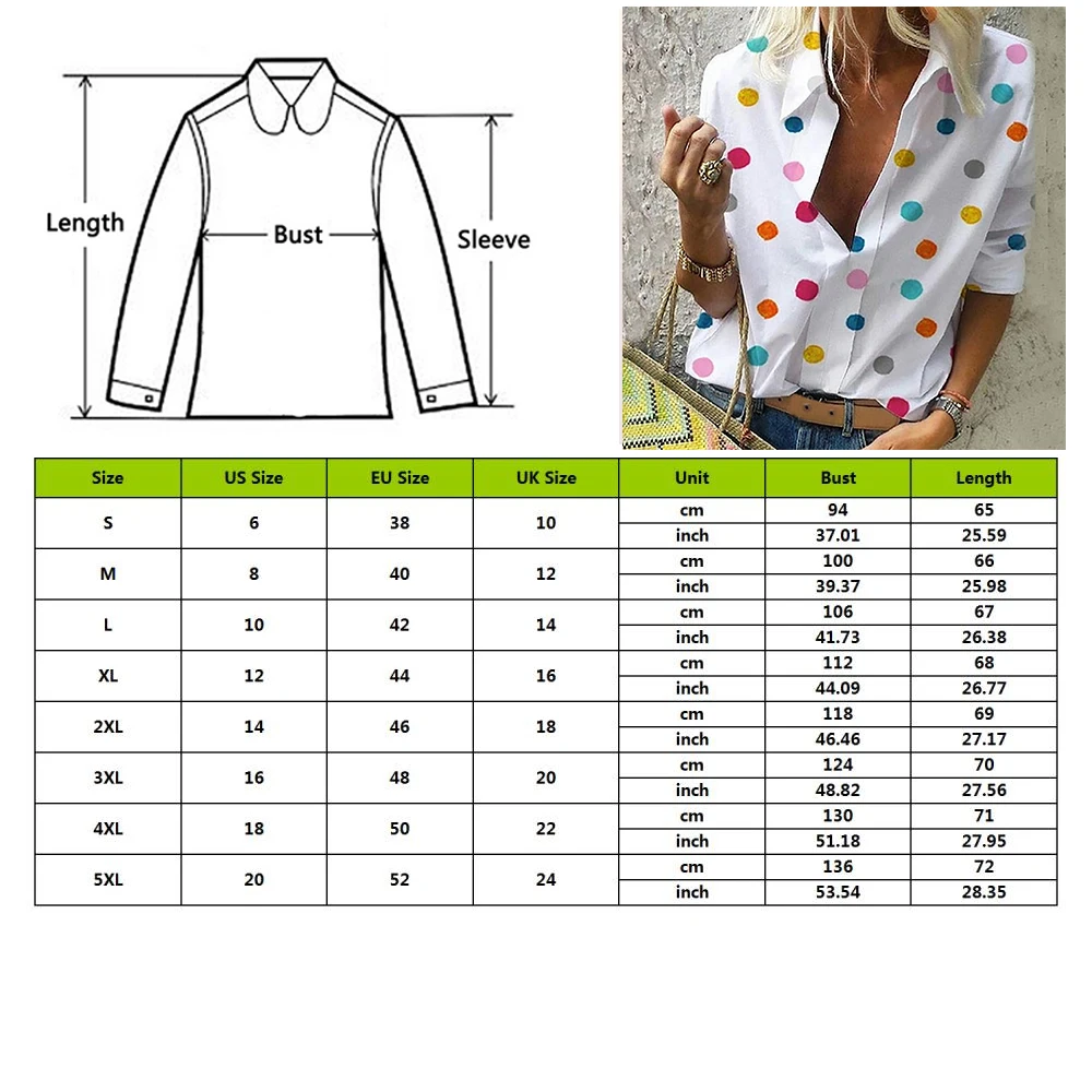 Женская цветная блузка в горошек, топы для женщин, офисный стиль, Повседневная рубашка в горошек с длинным рукавом и блузы, облегающие рубашки с v-образным вырезом