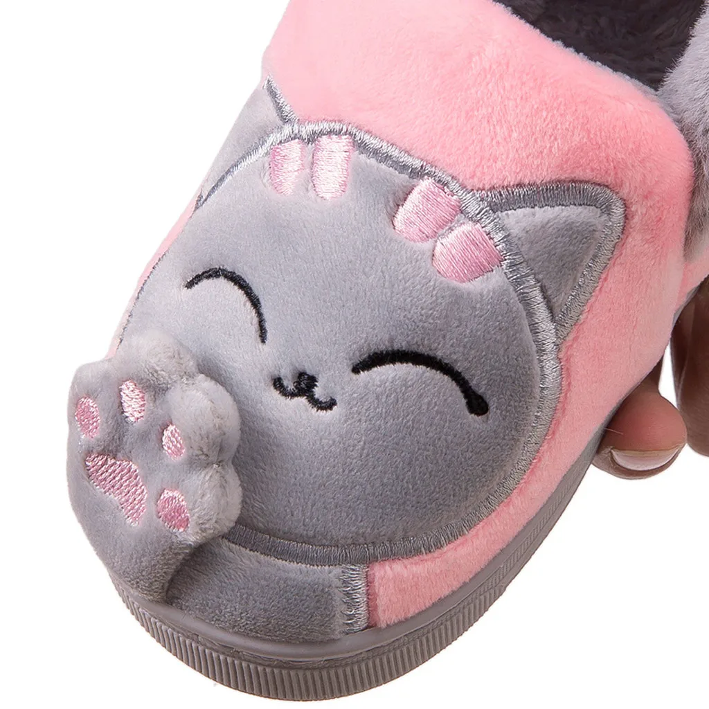 Winter kids slippers Cartoon Candy color platform bag Home slippers children Warm Thicken indoor non-slip boy girl baby#C