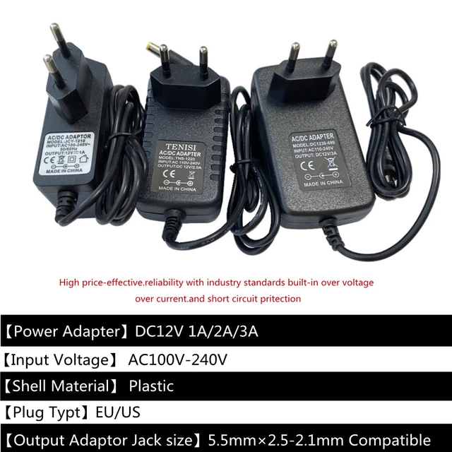 Power Adapter DC 5V 9V 12V 24V 1A 2A 3A Adaptor 220V To 5 V 12 V Volt  Charger Supply Universal Switching EU US Plug 220V To 12V - Price history 