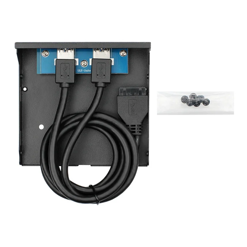 Дропшиппинг 2-Порты и разъёмы USB 3,0 спереди Панель отсек расширения до 19/20-Pin кабель кронштейна для ПК H-best
