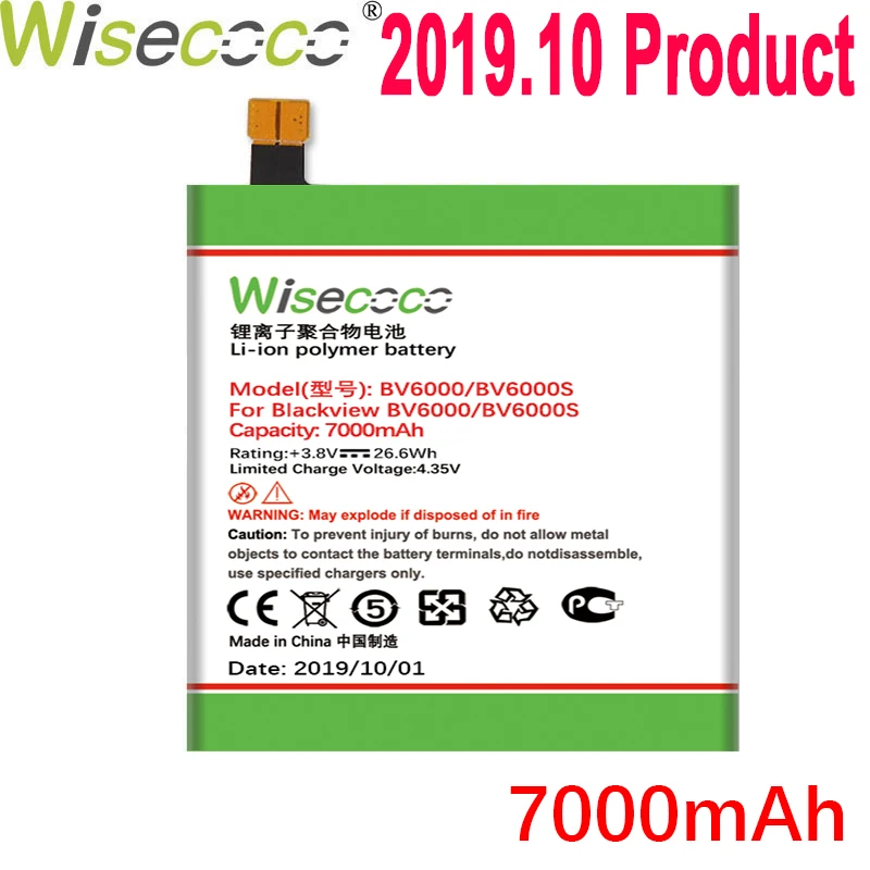 Аккумулятор WISECOCO BV6000 7000 мАч для Blackview BV6000S мобильный телефон новейшая продукция