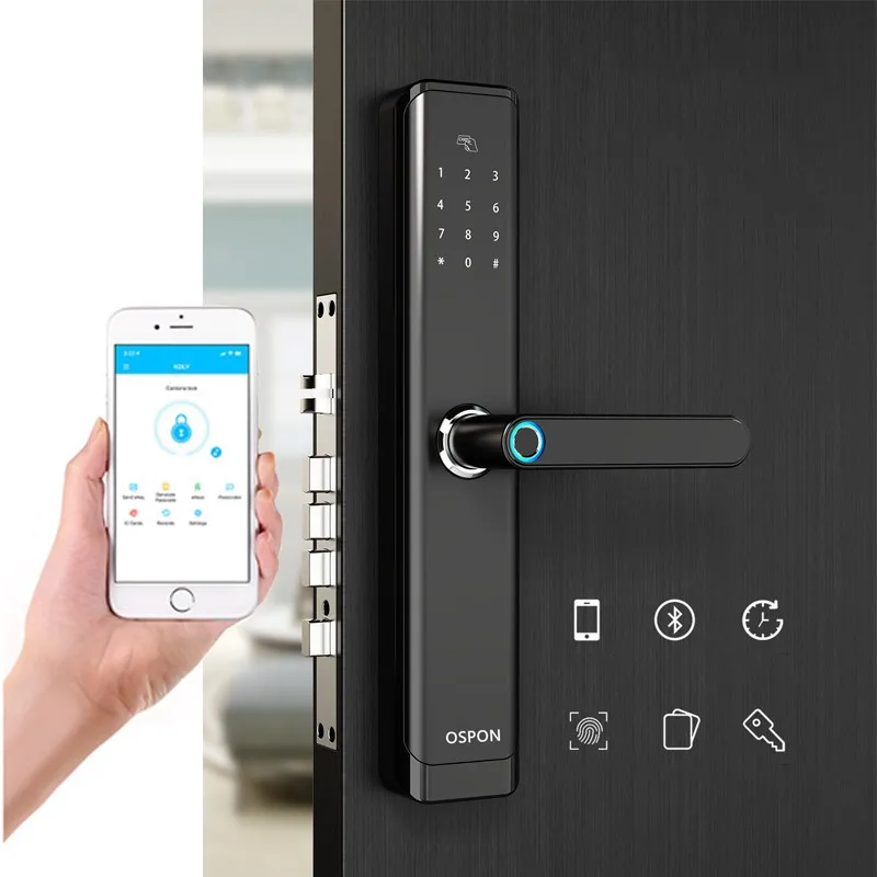 2020 casa TTLock aplicación remota de huellas dactilares bloqueo eléctrico inteligente puerta Contraseña de bloqueo de la tarjeta IC clave dedo APP desbloquear