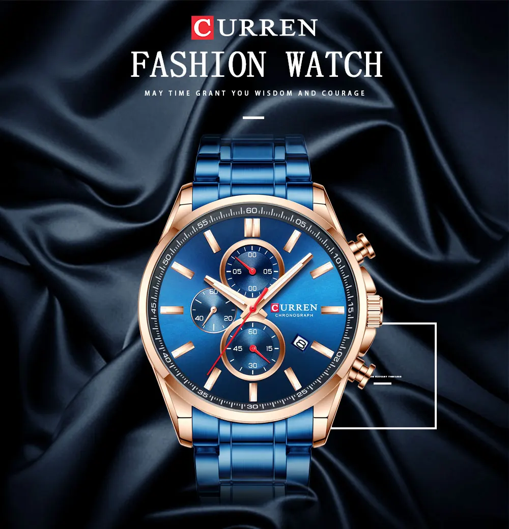 CURREN индивидуальные мужские кварцевые часы для вас люксовый бренд бизнес Мужские часы Календарь Водонепроницаемые мужские часы Reloj Hombre