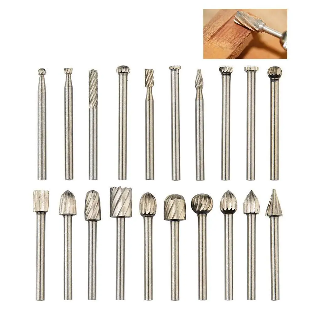 20 шт./компл. 1/8 &quotКонцевая фреза по дереву сверло насадки для насадок Dremel из