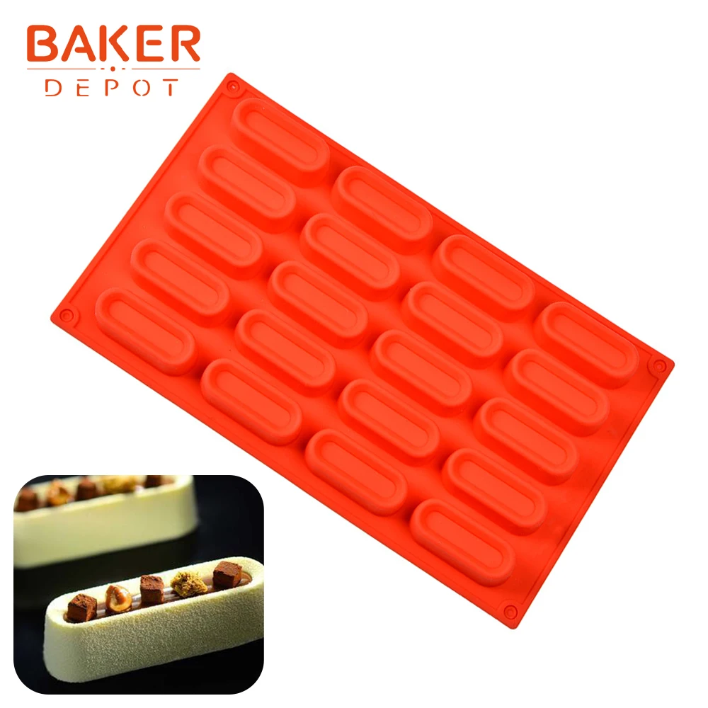 

BAKER DEPOT Silicone mold for cake pastry baking oval jelly mousse cake ice cube tray handmade soap tool dessert cake decoration