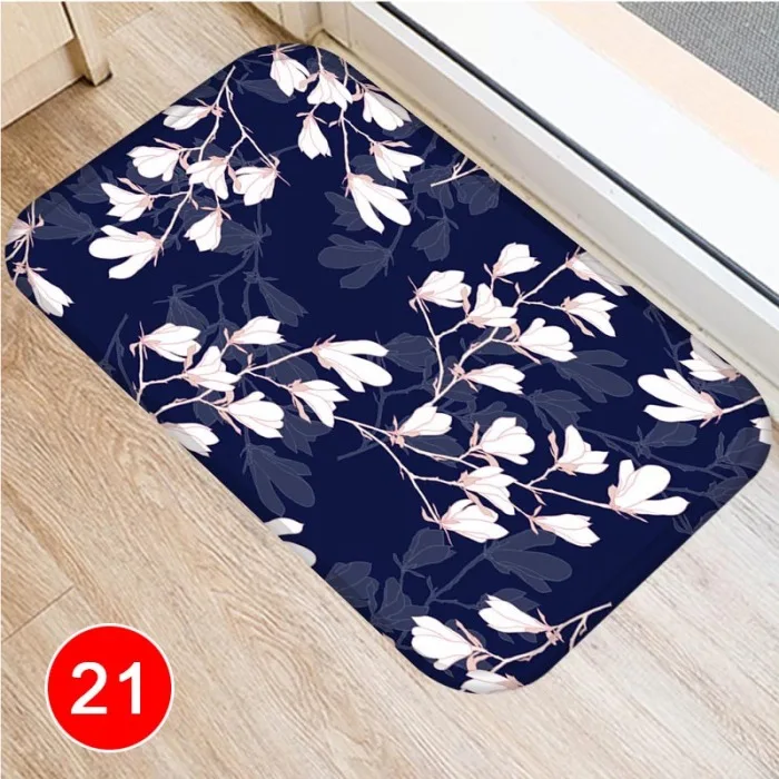 Flower Pattern Floor Mat Carpets Floor Rug Kitchen Living Bathroom