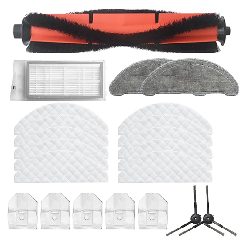 Roller Main brush Mops Cloths Dust Bags for ROIDMI EVE Plus Robot Vacuum Cleaner