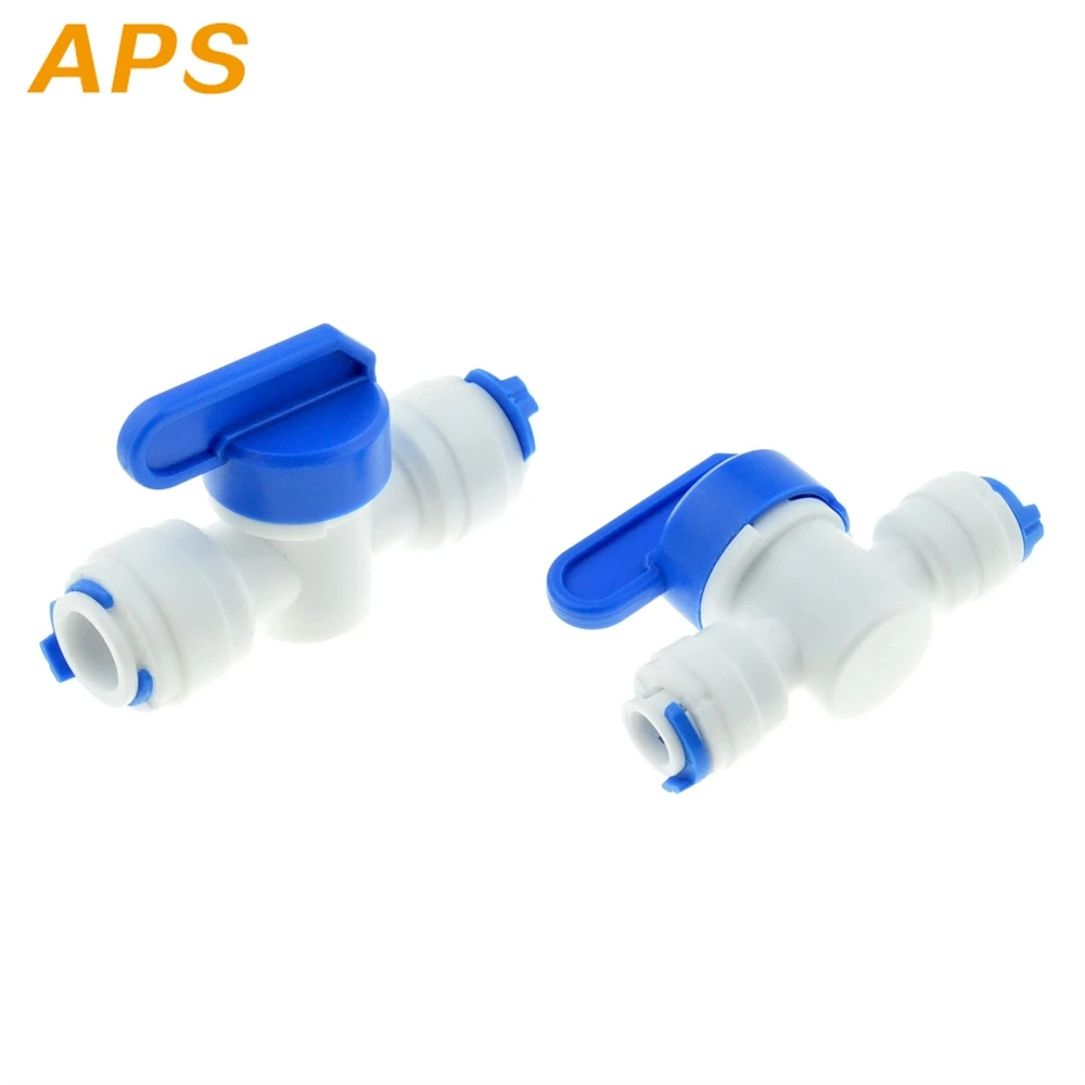

RO Straight 1/4" 3/8" Inch OD Hose Quick Connection Control Fittings Plastic Water Ball Valve Reveser Osmosis Aquarium Fittings