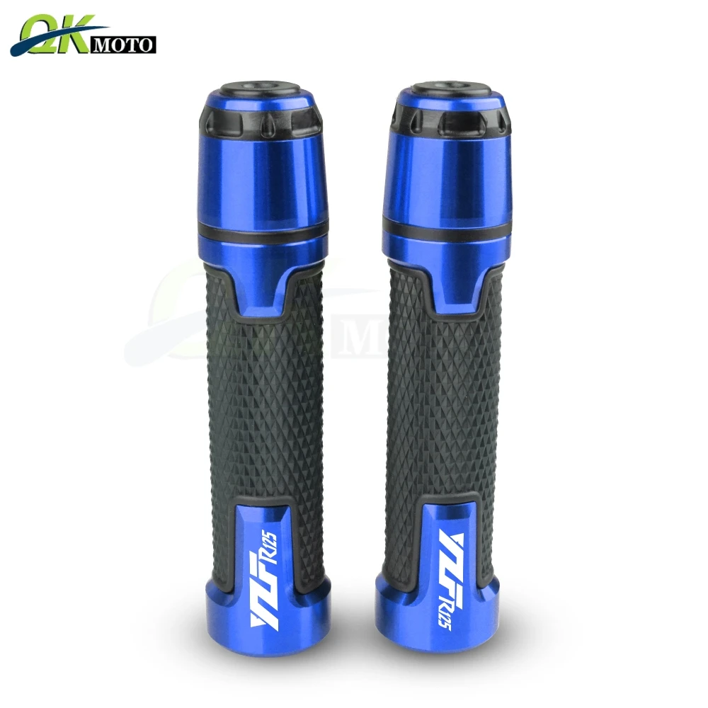 Аксессуары для мотоциклов 7/8 ''22 мм CNC алюминиевая рукоятка руля и ручка торцевой слайдер колпачок штекер для Yamaha yzf r125 YZF R125 - Цвет: Синий