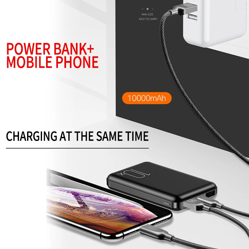 Hot Power Bank for xiaomi mi iPhones Mini Pover Bank 10000mAh LED Display Powerbank External Battery Poverbank Fast charging