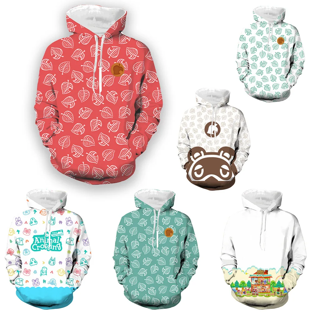 

Anime Animal Crossing Gaming Cosplay Hoodies Pullover Standard Hooded Tops Unisex funny Sweatshirts Hot Game Long Coat