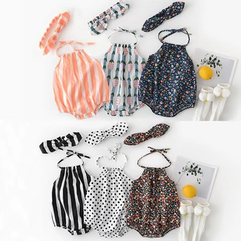 

Newborn Rompers Strip Flowers Clothes Summer Thin Baby Girl Clothes New Born Baby Clothes Set Roupa Bebe Baby Girl Jumpsuits