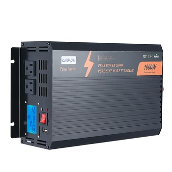 

CHGAOY Pure Sine Wave 1000w-24v-120v Vehicle Mounted Inverter Peak Power 2000W With LCD American Socket