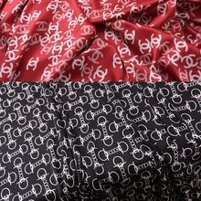 Цифровая печатная шелковая эластичная атласная ткань с буквенным принтом шелковый атлас Специальная цена Neogene Шелковый эластичный креп